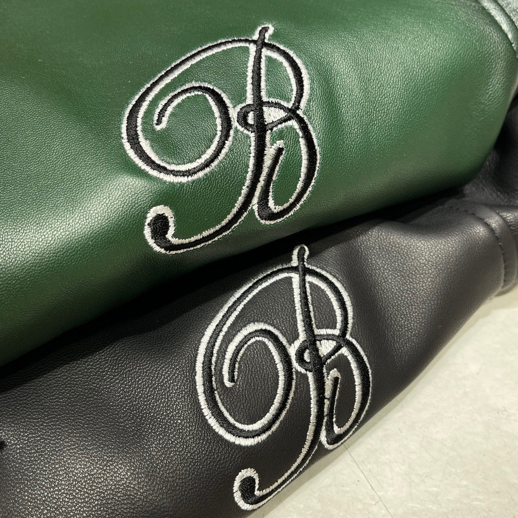 Berluti Buttoned Leather Baseball Jacket #96147