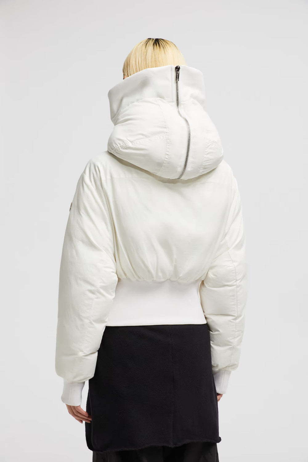 Moncler x Rick Owens Men's Women's Autumn And Winter Large Fur Collar Removable Trend High Street White Down Jacket Zip Hooded Jacket Ngvp #9794