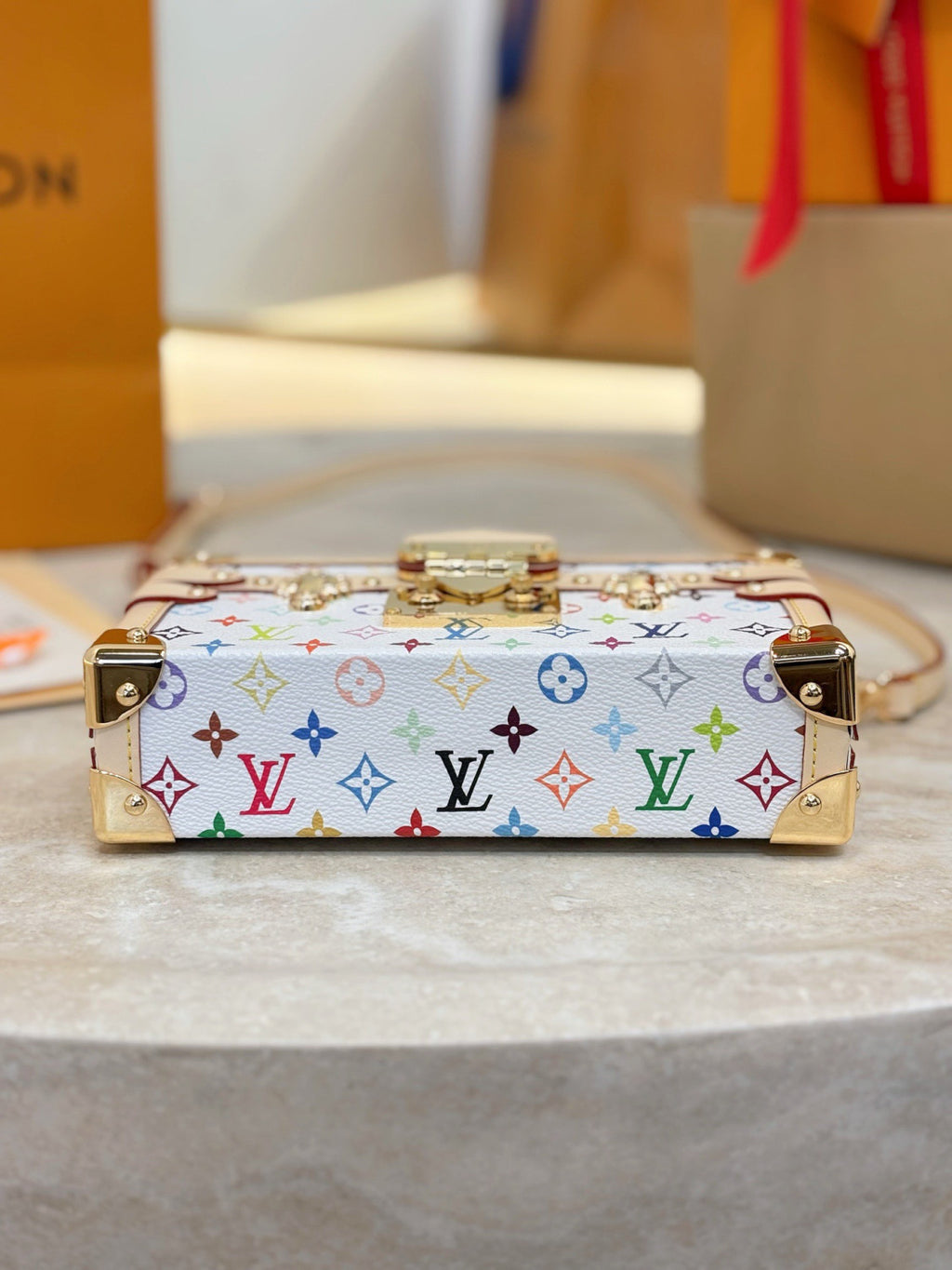 LOUIS VUITTON LV x TM_Petite Malle Monogram Women Handbags #382641