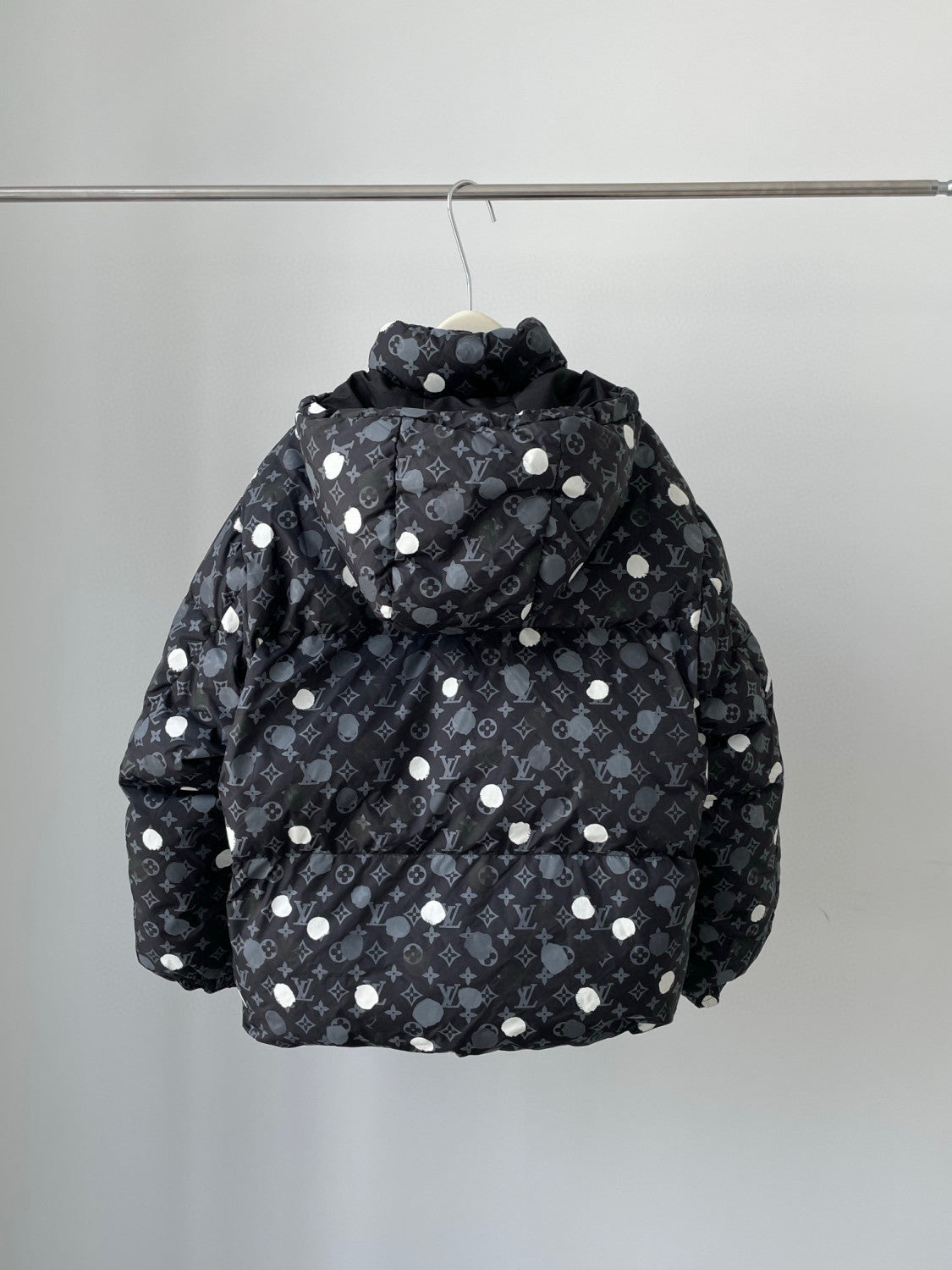 Louis Vuitton Yayoi kusama Black Polka Dot Hooded Down Jacket #96374