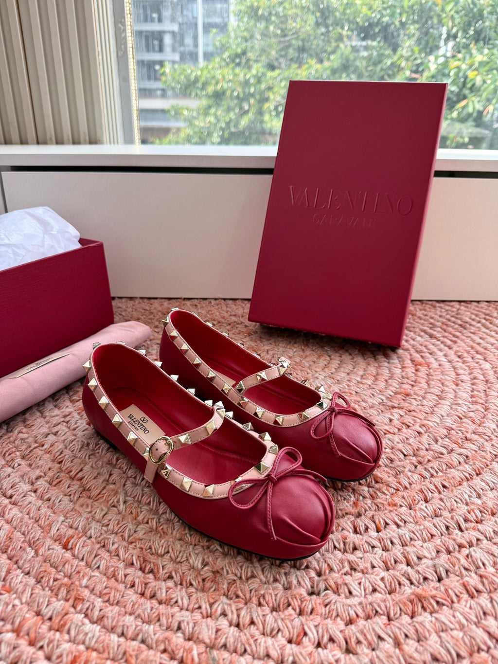 Valentino Mary-jane Rockstud Ballerina In Nappa 05mm for Woman #385077