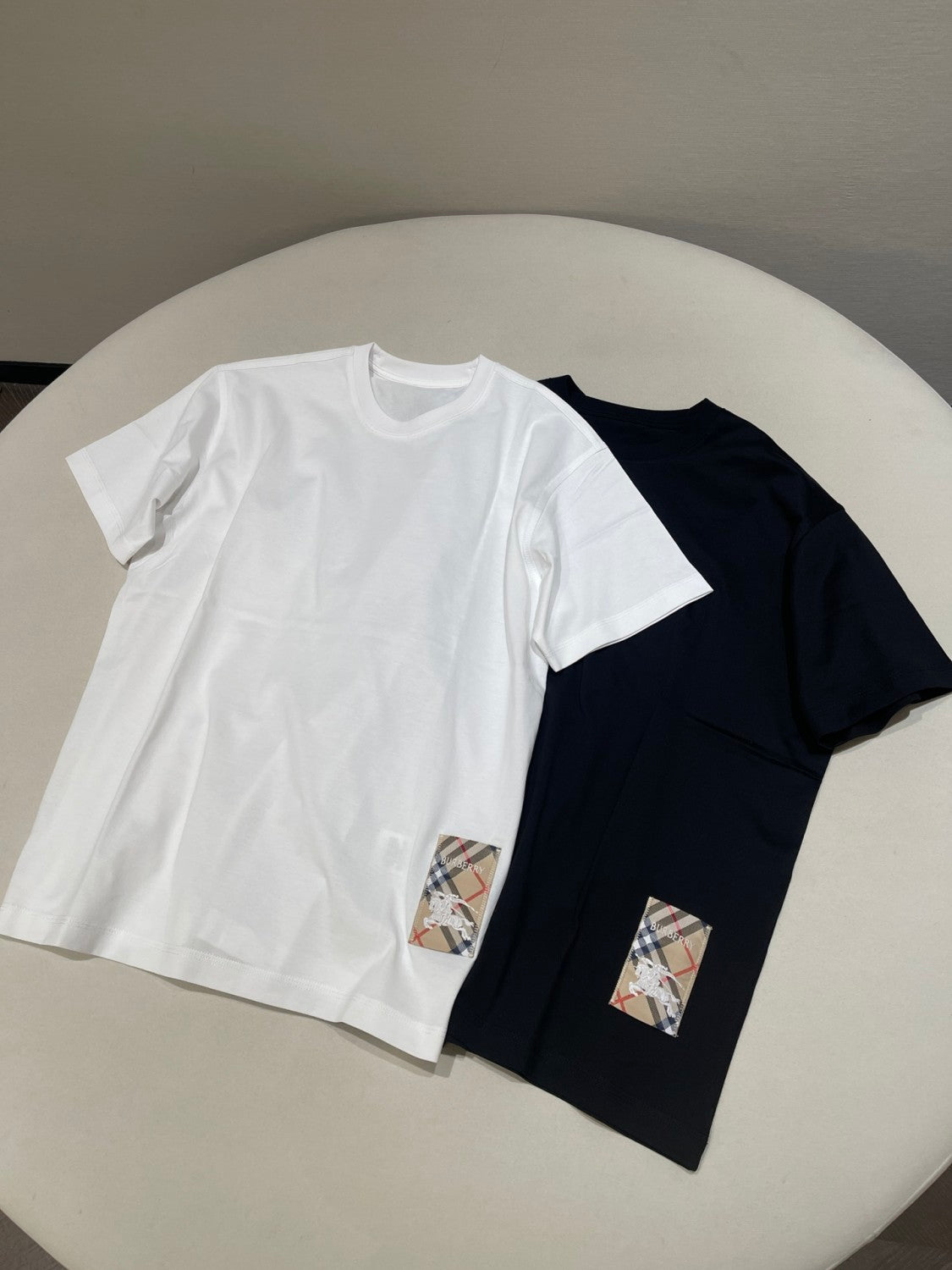 Burberry Men's Summer Embroidered Logo Round Neck Cotton Short Sleeve T-Shirt #75264