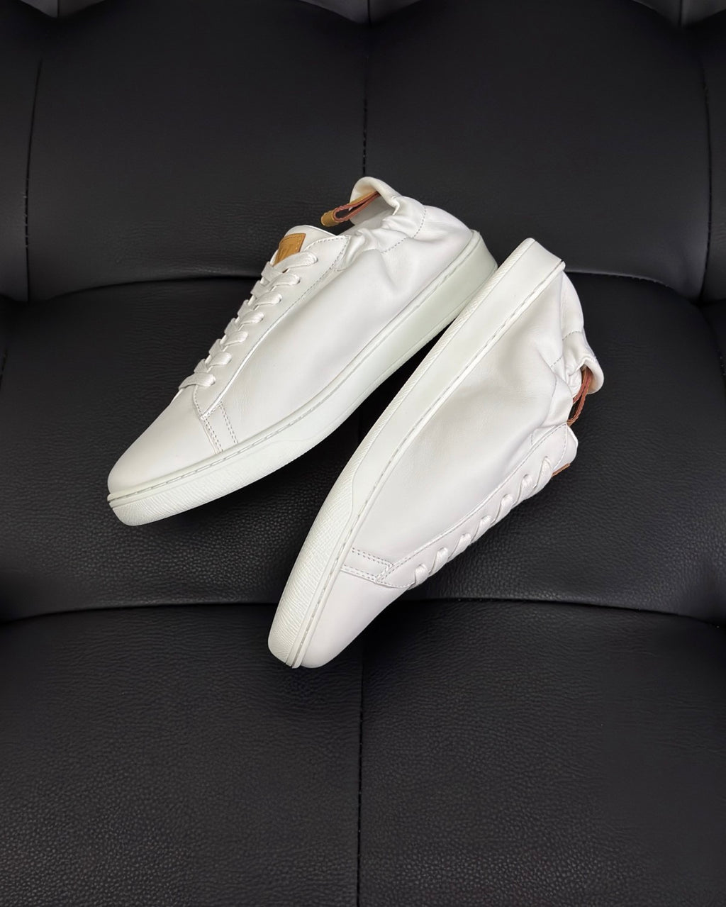 Louis Vuitton LV SOFT Men's And  Women's Spring/Fall Fashion Casual Round Toe Lace Up Solid Color Low Top Leather Mesh Fabric Sneakers Shoes #78696