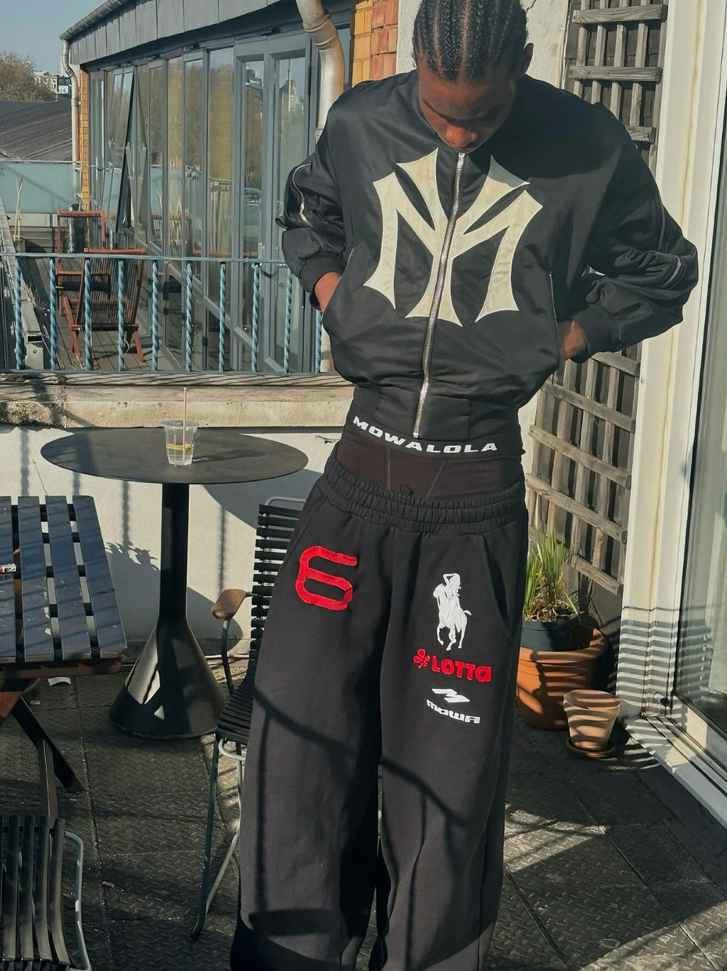 Mowalola Atl Opium Yvl Style Angel War Horse Embroidered Baggy Loose Wide Leg Sweatpants Men's Spring And Fall Fashion Pants #81432