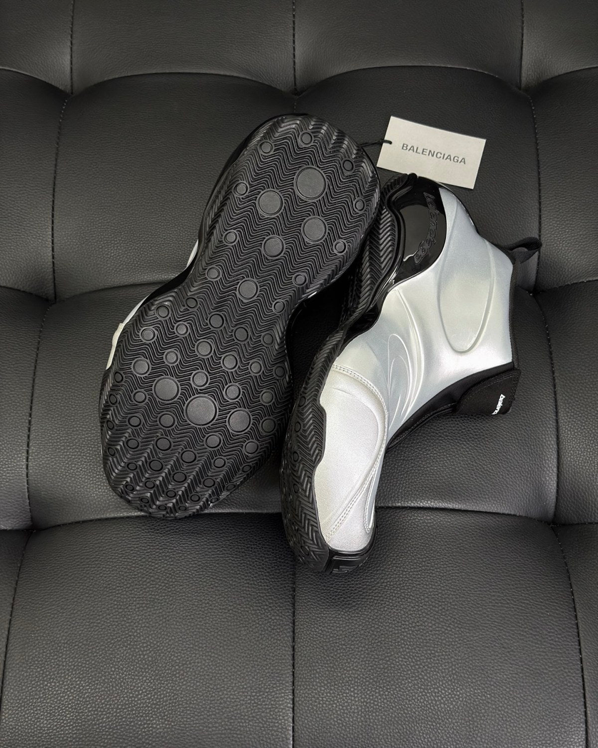 Balenciaga Basketball White Distressed Round Toe Zipper Basketball Shoes #332802