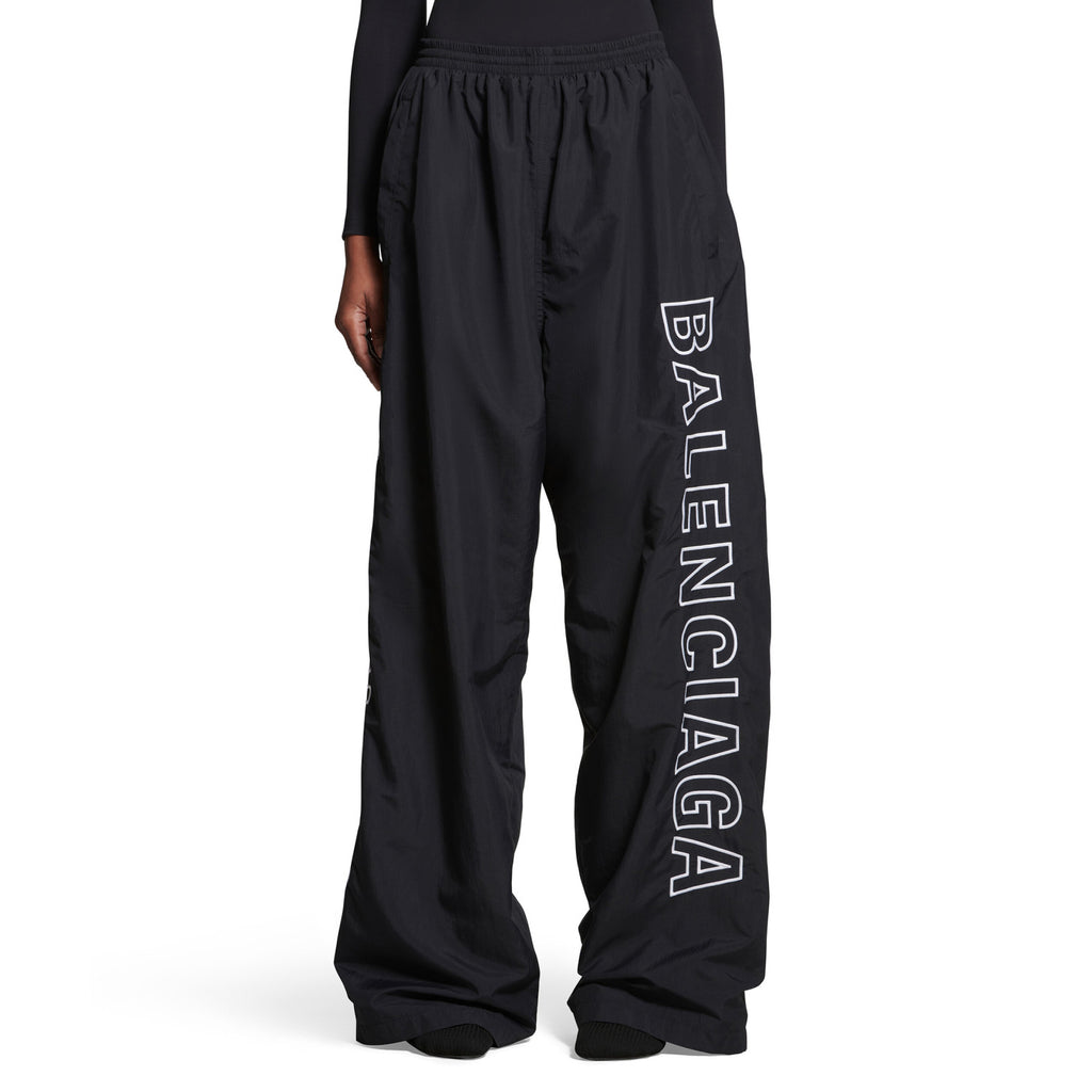 Balenciaga Men's Women's Fall Logo Printed Black Standing Collar Zipper Long Sleeve Loose Outline Tracksuit Jacket Casual Trousers #98346