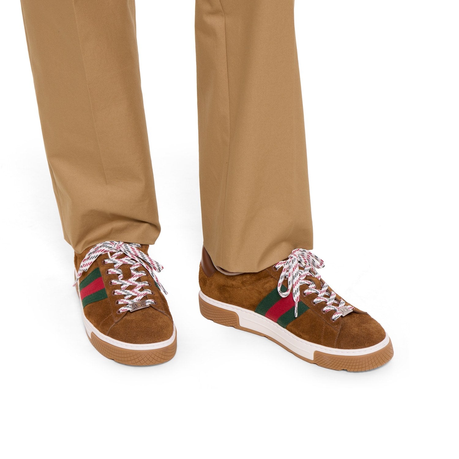 GUCCI Men's Gucci Ace sneaker with Web suede #337178
