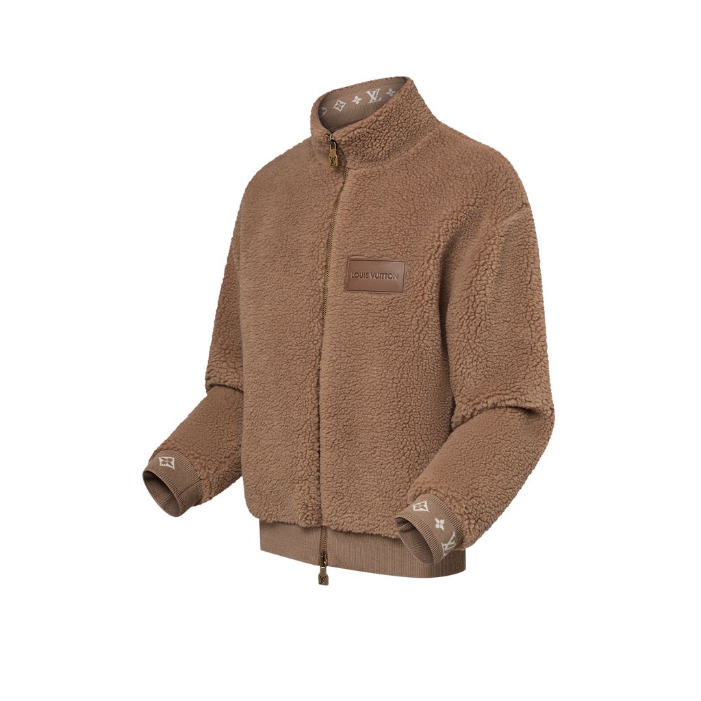 Louis Vuitton Women's and Men's Suede Leather Label Teddy Velvet Suede Belted Jacket With Leather Patches #332529