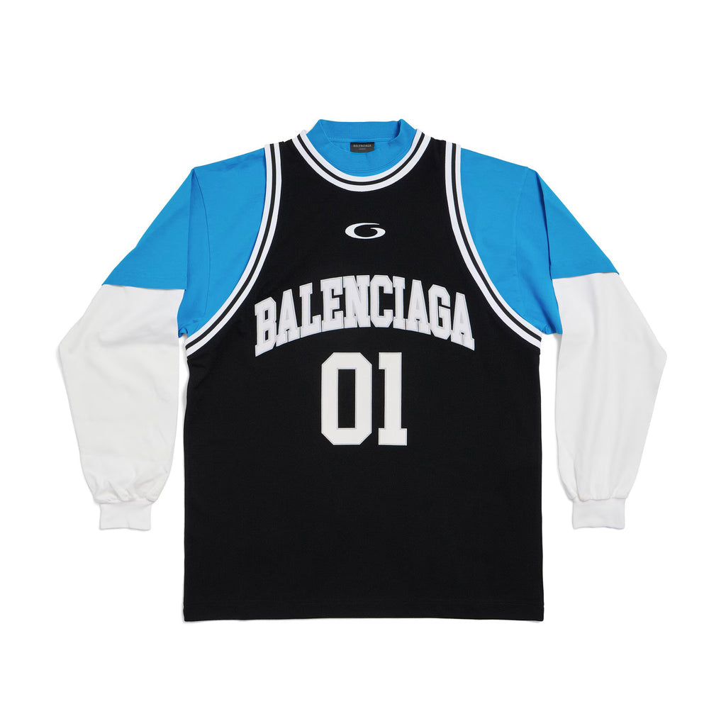 Balenciaga Men's Spring Summer Sport Mesh Plain Knit Layered Long Sleeve T-Shirt #76556