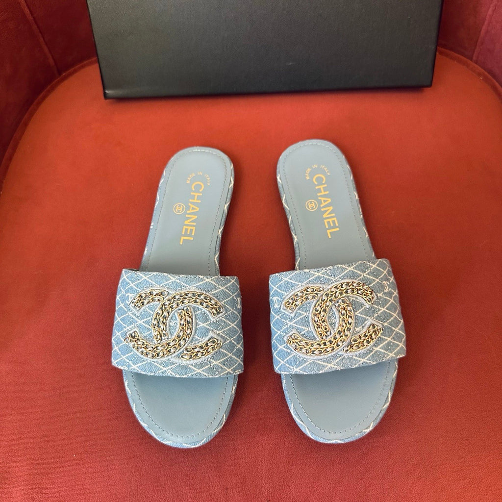 Chanel Women's Spring Summer Leather Logo Slippers Solid Color Woven Shoes Fashion Casual Trend Elegant Sandals #81417