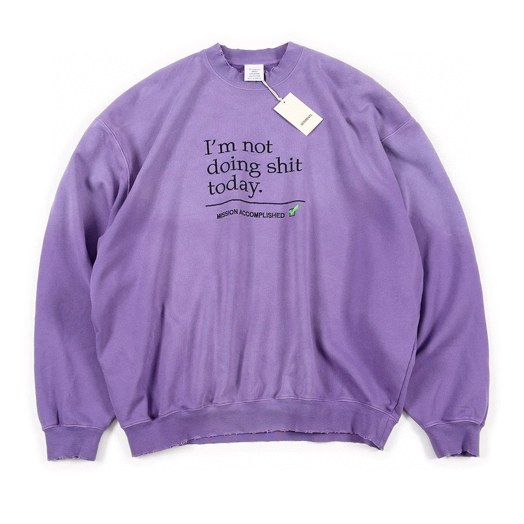 Vetements Letter Print Pullover Sweatshirt Ngvp #6725