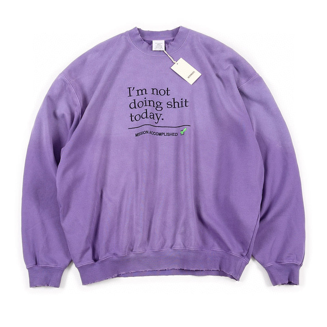 Vetements Letter Print Pullover Sweatshirt Ngvp #6725