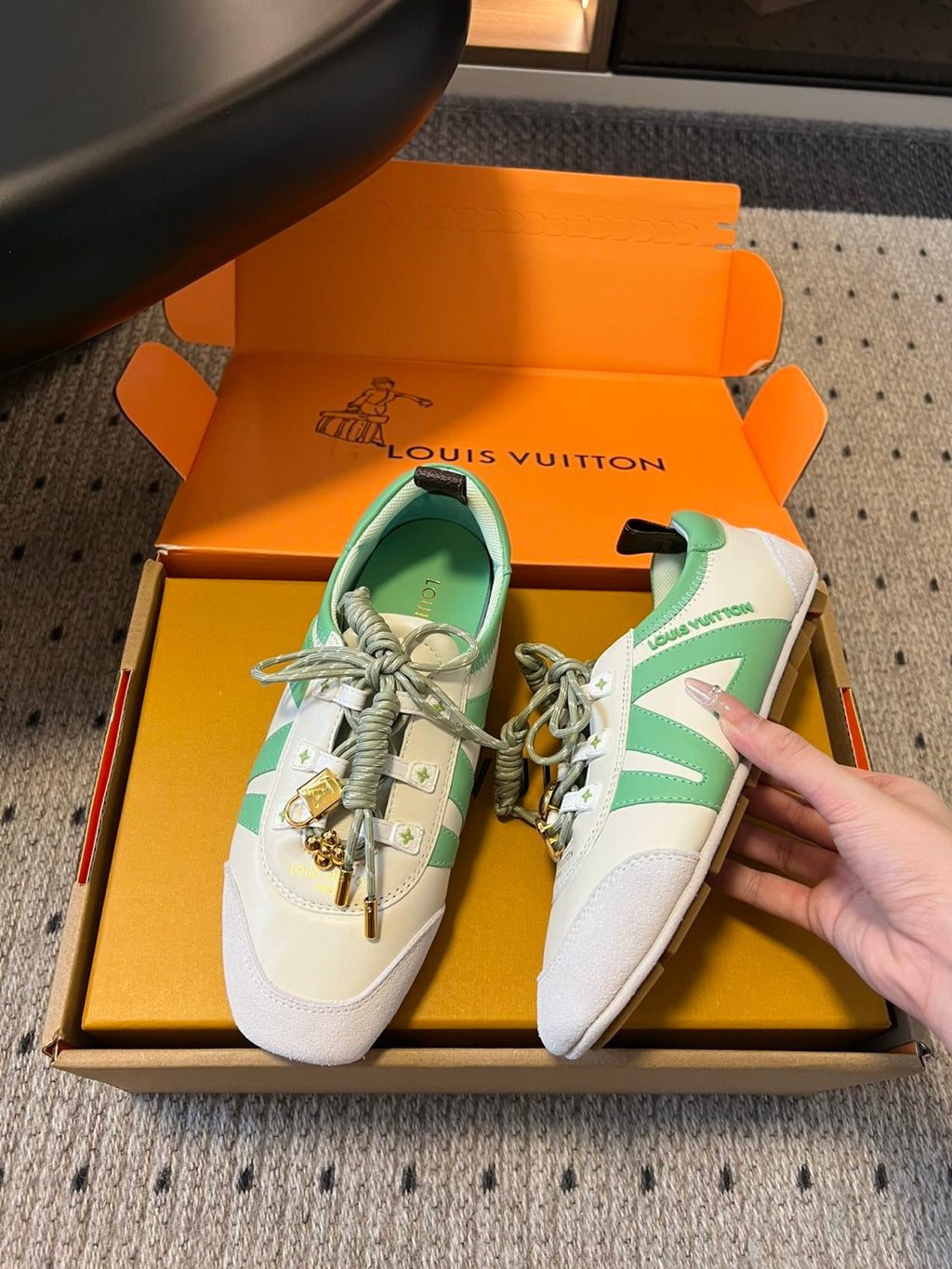 Louis Vuitton LV SNEAKERINA Women's Spring/fall Fashion Casual Round Toe Lace Up Leather Low Top Ballet Style Shoes With Thin Soles Shoes #78176