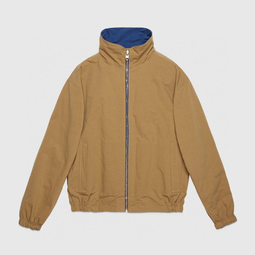 Gucci Men's Spring and Autumn Solid Color Logo Printed Reversible Zipper Long Sleeve Jacket #74788