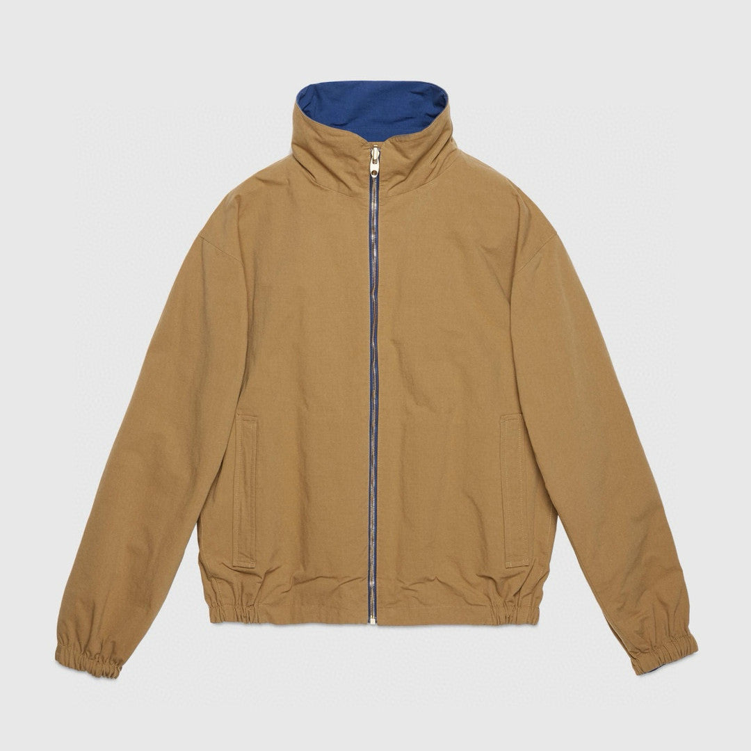 Gucci Men's Spring and Autumn Solid Color Logo Printed Reversible Zipper Long Sleeve Jacket #74788