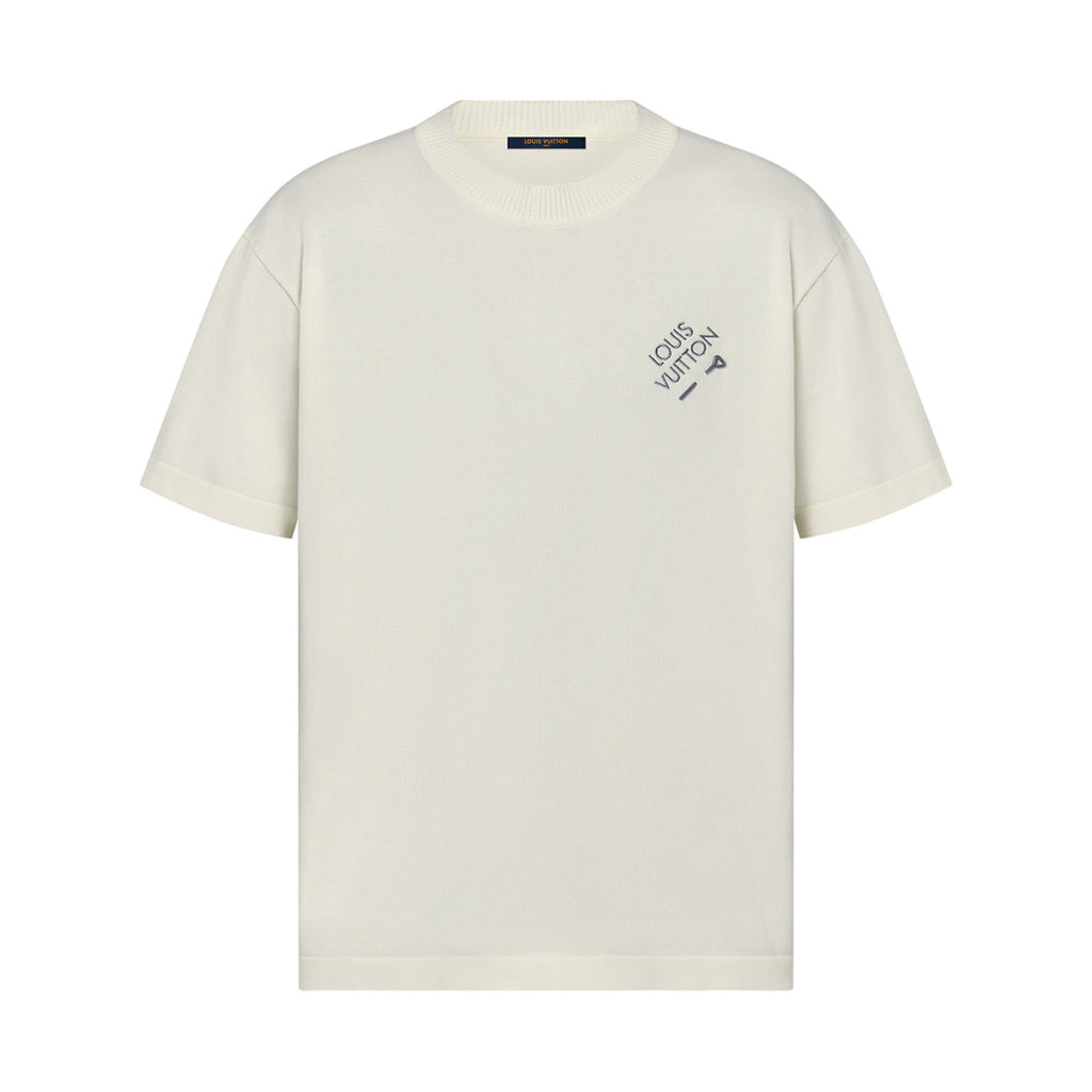 Louis Vuitton Men's Summer Embroidered Logo Round Neck Cotton Short Sleeve T-Shirt #73133