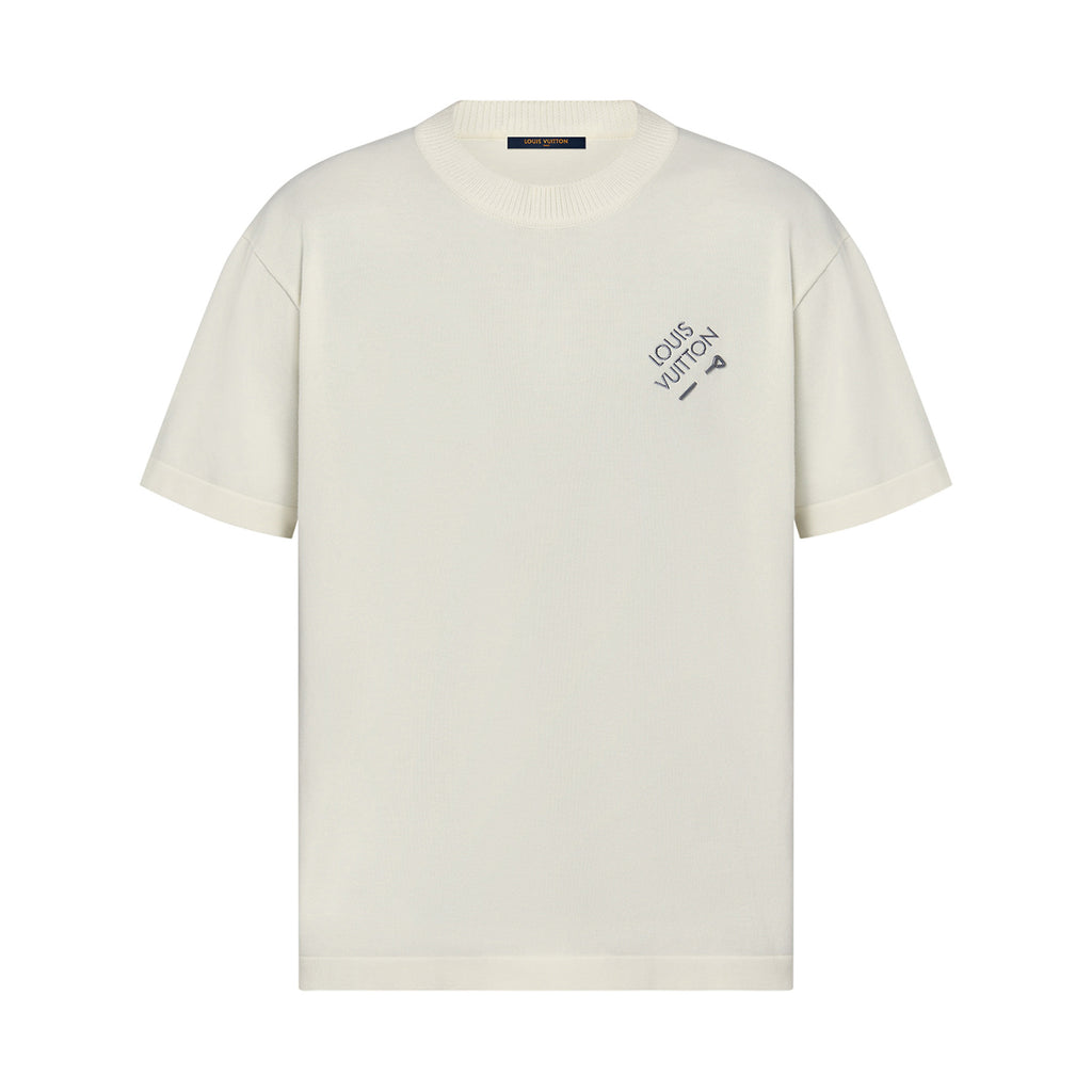 Louis Vuitton Men's Summer Embroidered Logo Round Neck Cotton Short Sleeve T-Shirt #73133