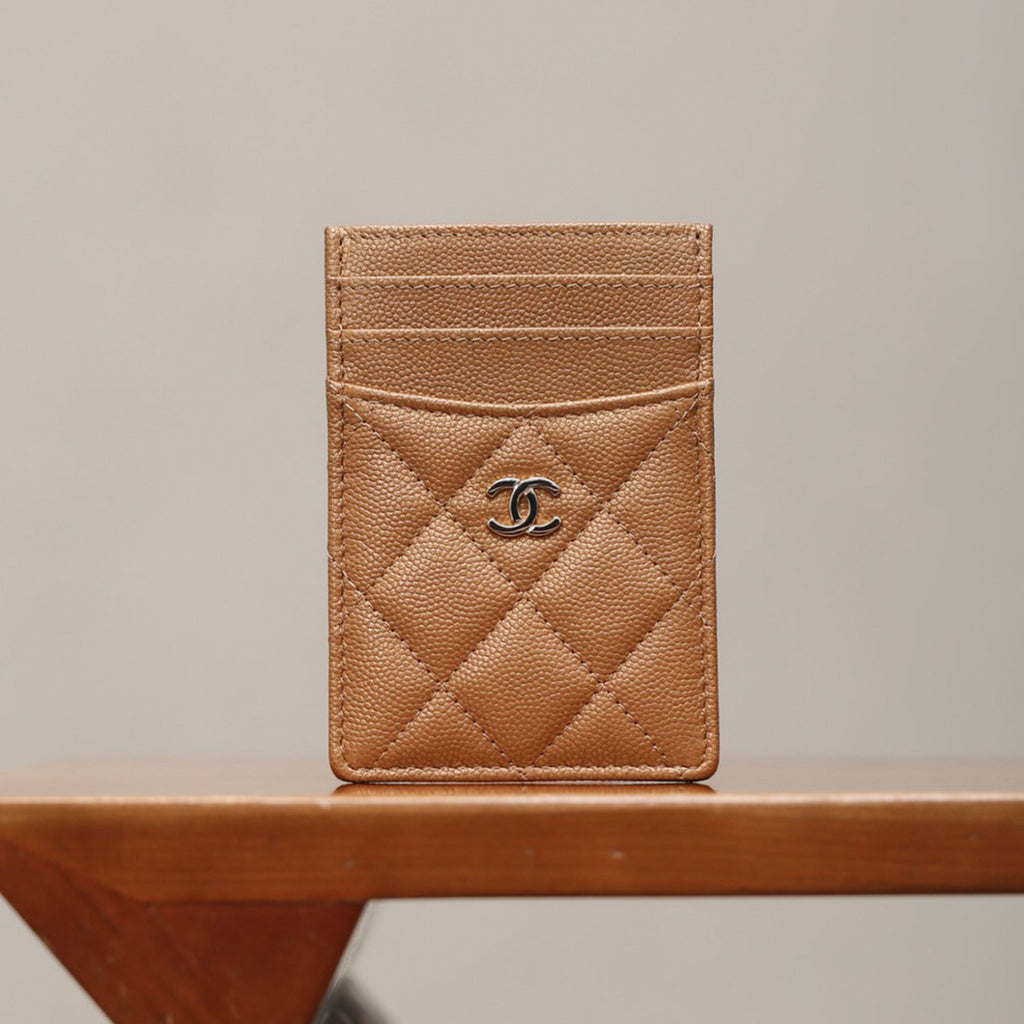 Chanel Women's Logo Checkered Solid Color Vertical Card Purse Wallet Casual Leather Bags Bag #71927