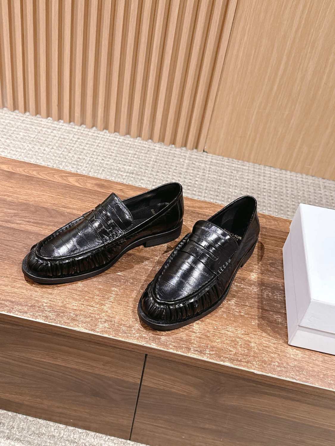 Saint Laurent Yves Men's Pleated Loafers #379880