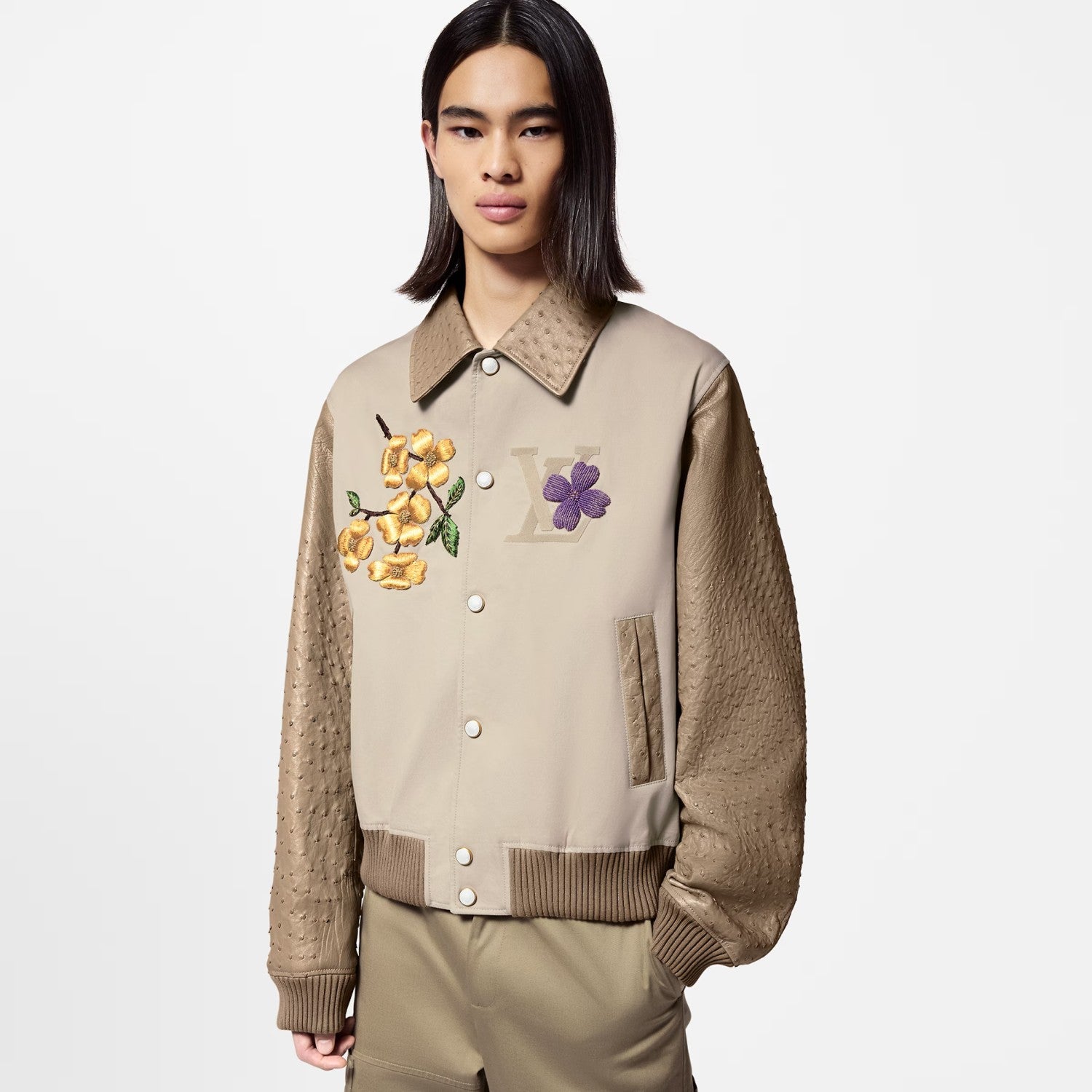 Louis Vuitton Men's Fall And Winter Floral Letters Embroidery Pattern Single Breasted Long Sleeved Jacket #73111