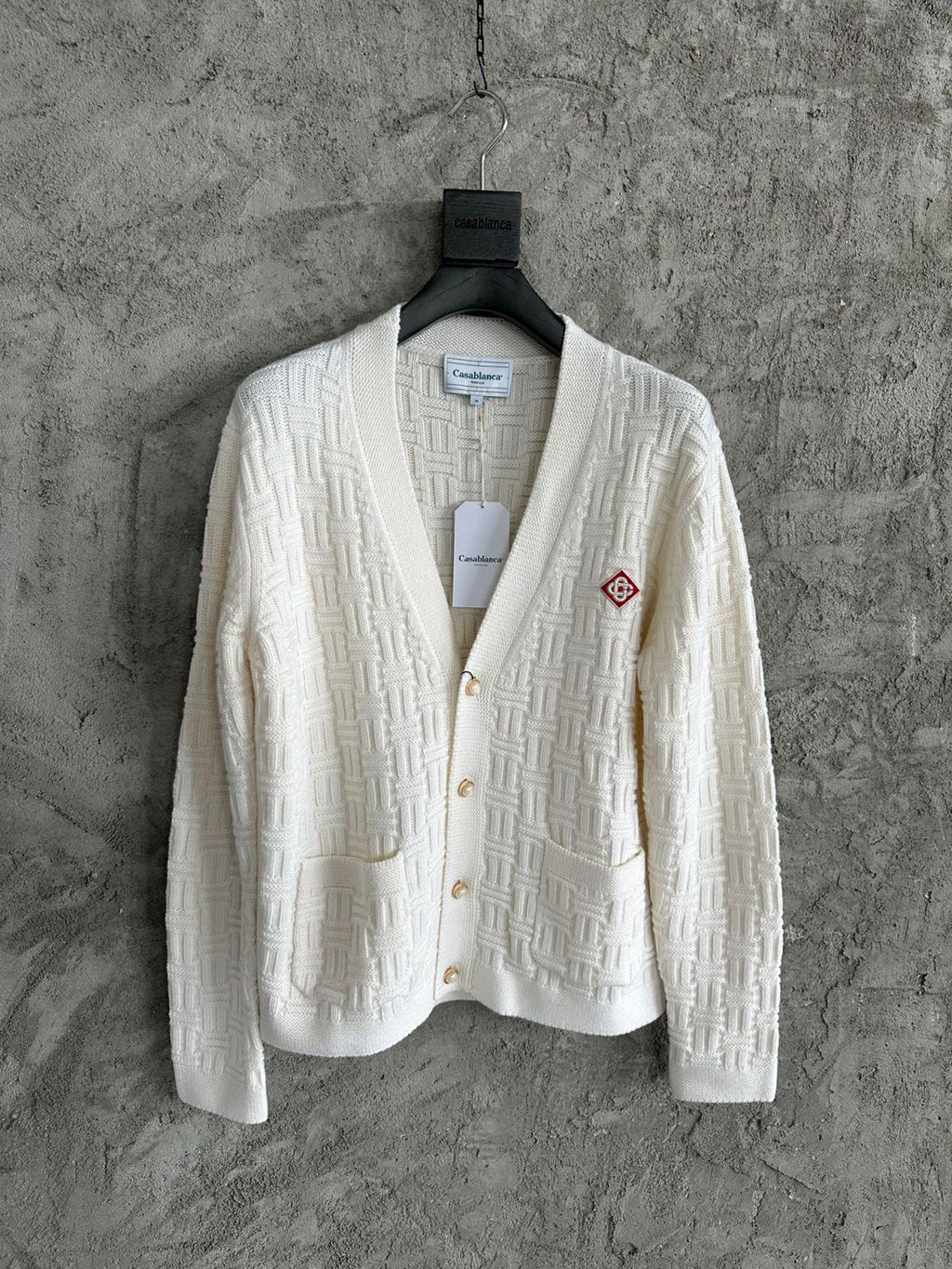 Casablanca Men's Spring And Fall Single Breasted Cozy Cardigan Knit Long Sleeved Sweater #73766