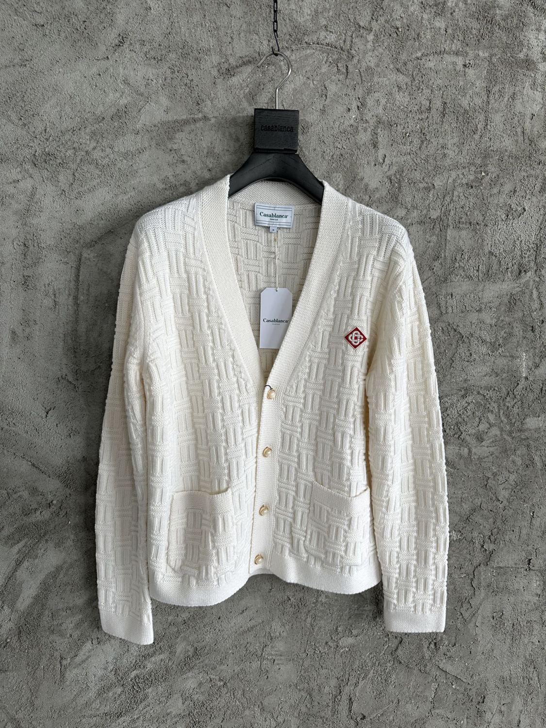 Casablanca Men's Spring And Fall Single Breasted Cozy Cardigan Knit Long Sleeved Sweater #73766