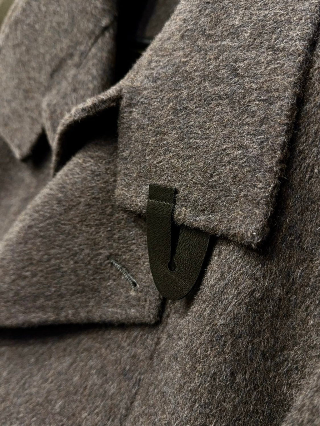 Hermes Men's Large Lapel Wool Slightly Wide Version Long Cashmere Coat #333099