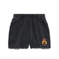 Balenciaga Men's Summer Flame Letter Black Stretch Mid Waist Cotton Shorts Pants #99535