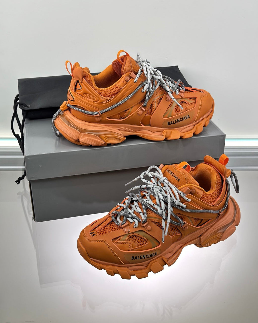 Balenciaga Track Trail Laces Men's Retro Low Top Casual Shoes Round Toe Lace Up Dads #76424