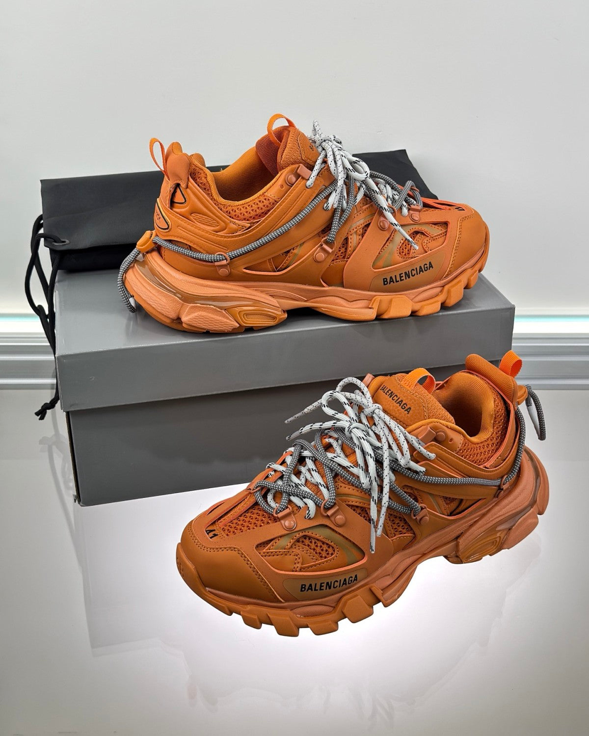Balenciaga Track Trail Laces Men's Retro Low Top Casual Shoes Round Toe Lace Up Dads #76424