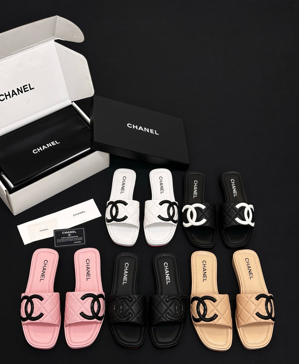 Chanel CC Vintage Diamond Slippers#380066