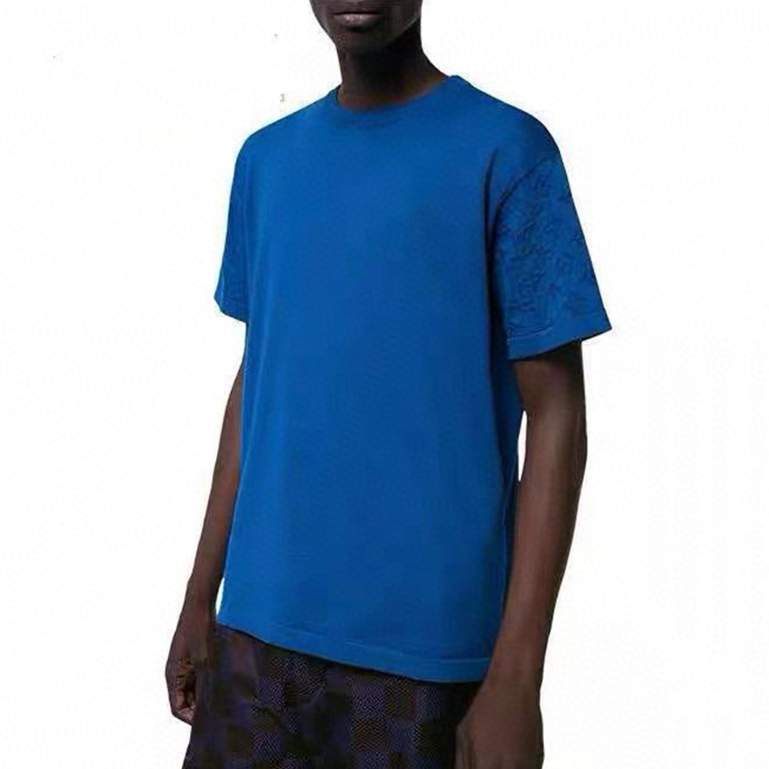 Louis Vuitton Men's Spring And Summer Jacquard Knit Round Neck Short Sleeve Solid Color Senior Casual Loose Cotton T-shirt #98721