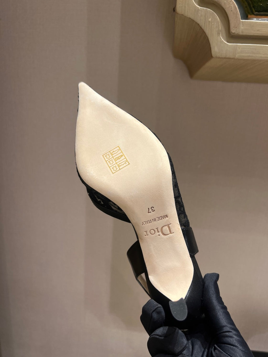 DIOR Adiorable Slingback Pump Black Dior Oblique Embroidered Mesh #380126
