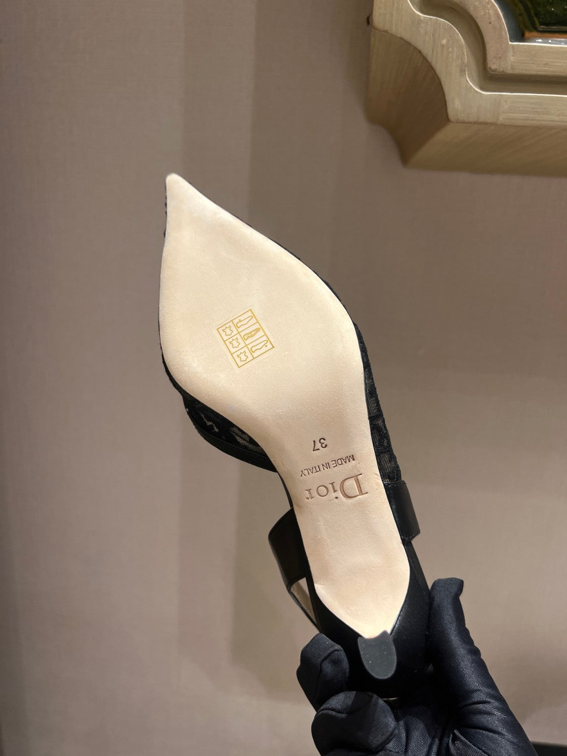 DIOR Adiorable Slingback Pump Black Dior Oblique Embroidered Mesh #380126
