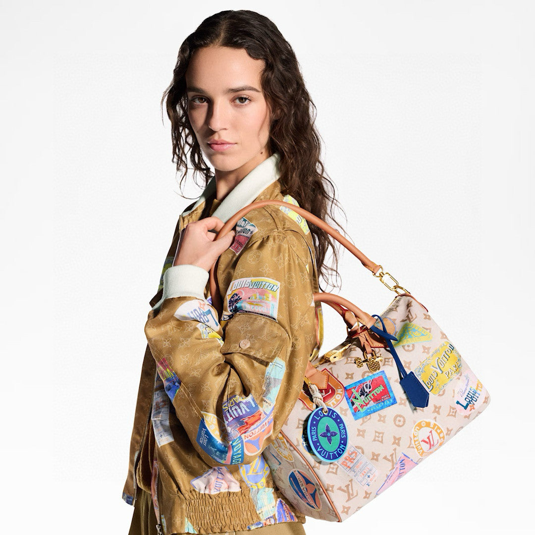 Louis Vuitton Speedy Soft 30 Women's Removable Adjustable Shoulder Strap Graffiti Pattern Printed Shoulder Crossbody Bag Tote Bags #76934