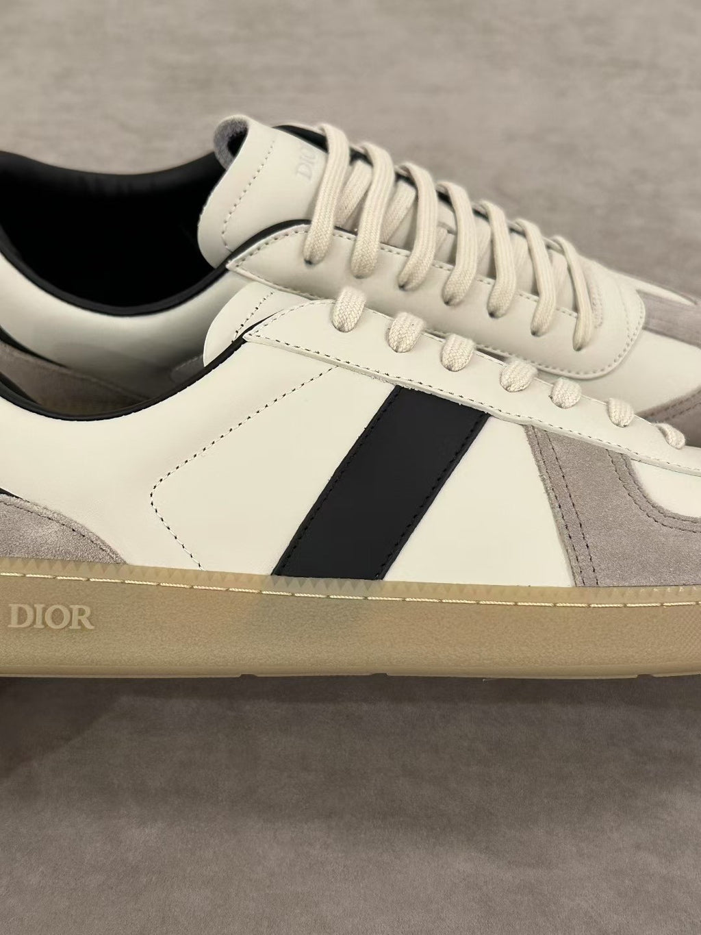 DIOR B01 Matchpoint Sneaker Black and White Smooth Calfskin with Gray Suede Calfskin #386986