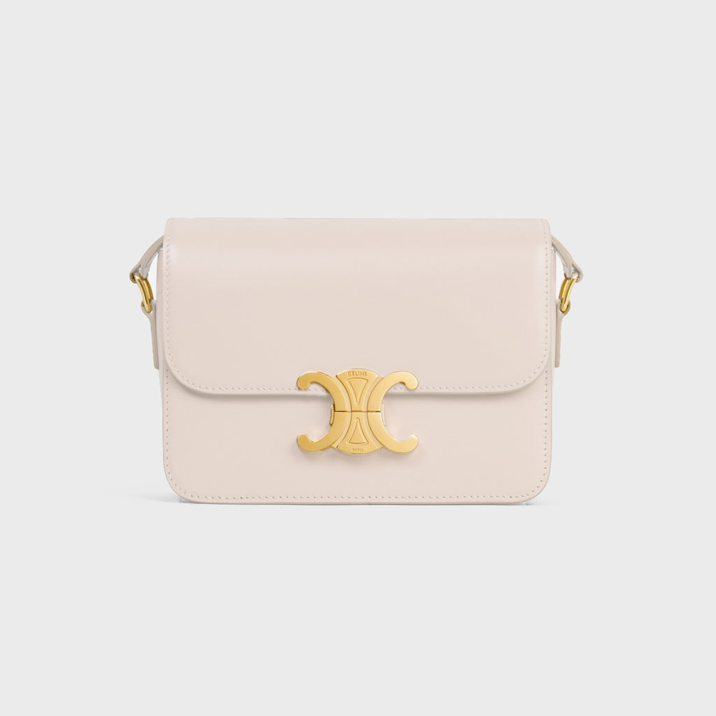 Celine Teen Triomphe Glossy Cow Leather Handbags Women's Temperament Luxury Solid Colour Temperament Crossbody Bag Logo Handbags Bag Bags #71965