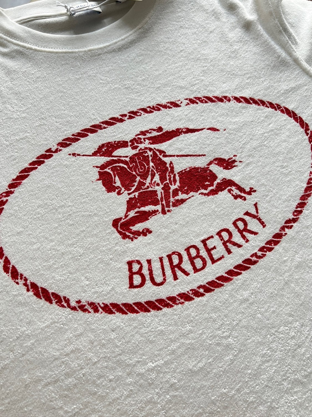 Burberry Men's Summer Knight Stamp Print Round Neck Cotton Loose Short Sleeve T-Shirt #77928