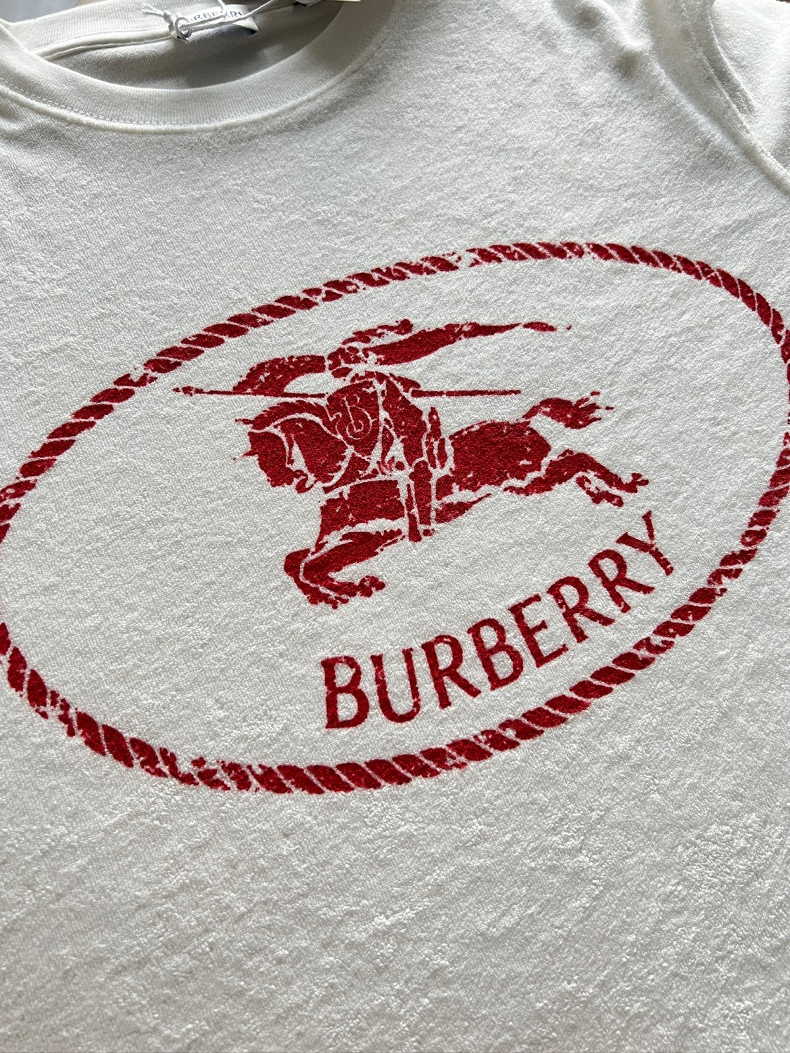 Burberry Men's Summer Knight Stamp Print Round Neck Cotton Loose Short Sleeve T-Shirt #77928