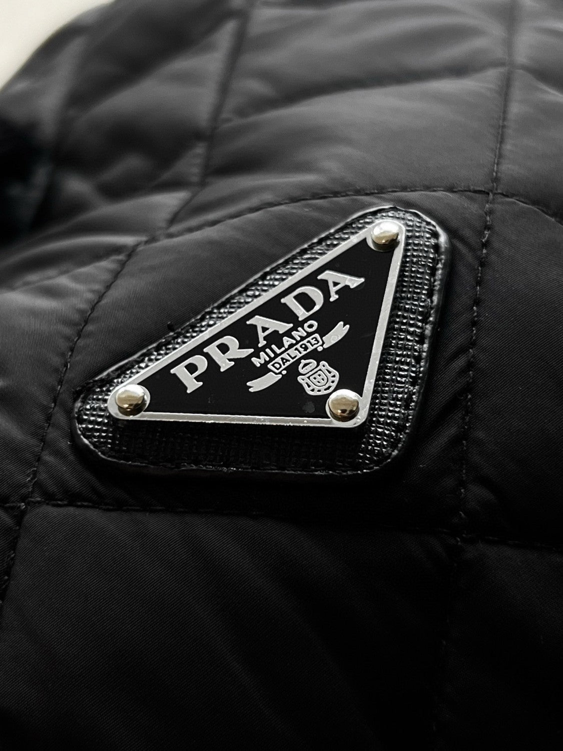 Prada Men's Autumn and Winter Solid Color Nylon Quilted Single Breasted Long Sleeve Puffer Down Jacket #73918