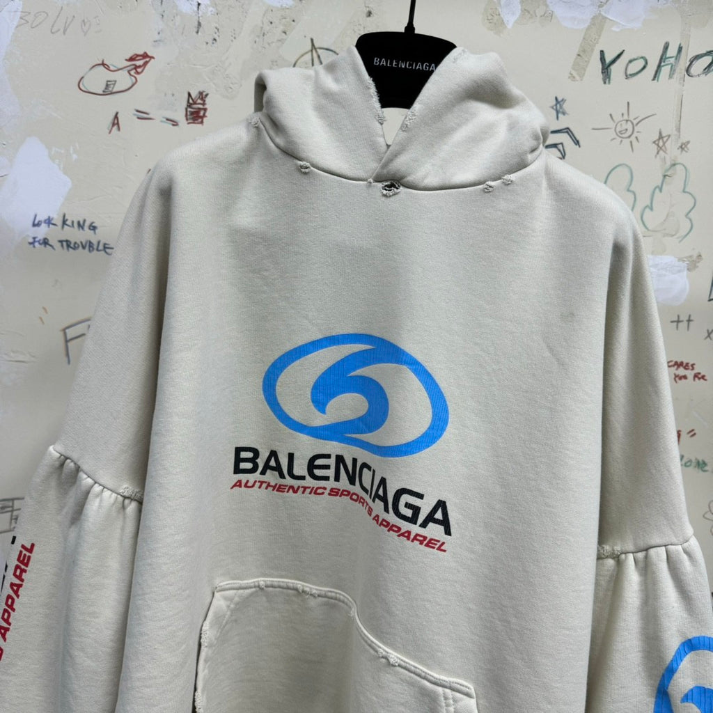 Balenciaga Men's Spring and Autumn Solid Color Letter Printed Hooded Pullover Long Sleeve Sweatshirt #73249