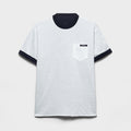 Prada White navy Blue Reversible Cotton T-shirt #336788