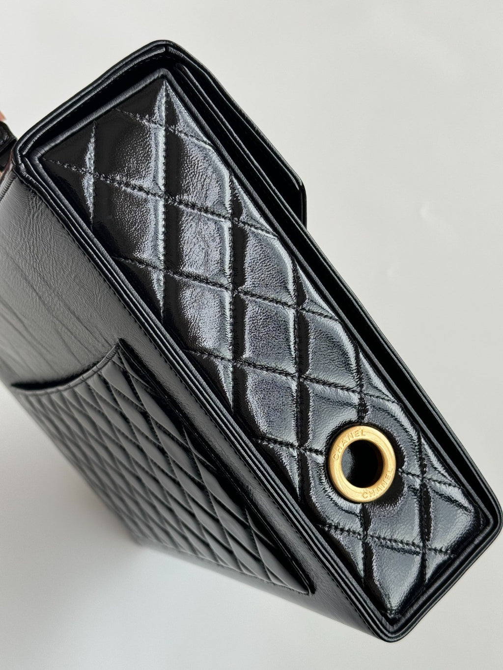 Chanel Advanced Handmade Series Briefcase Patented Wrinkled Lambskin Vintage Buttons #332642