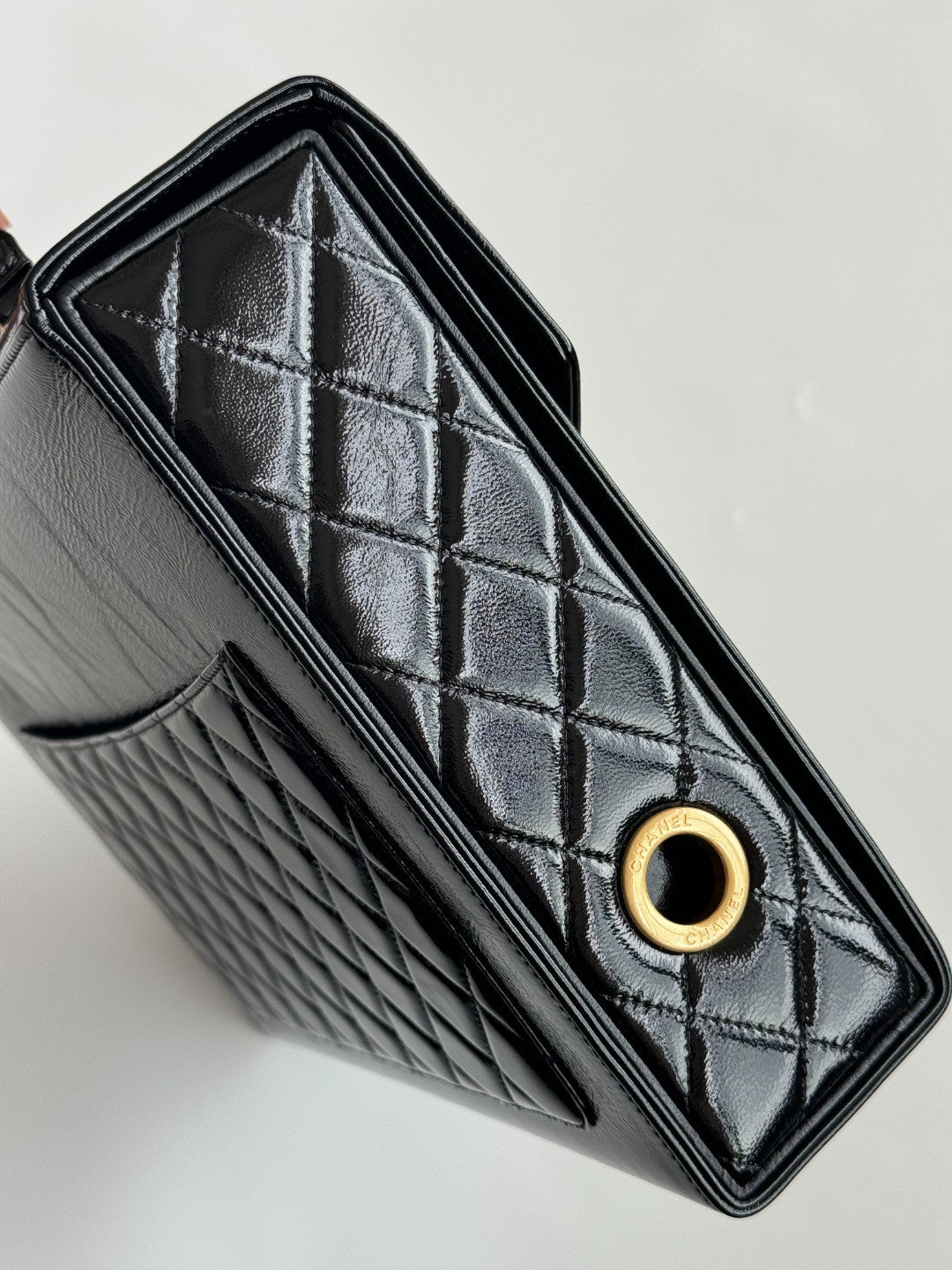 Chanel Advanced Handmade Series Briefcase Patented Wrinkled Lambskin Vintage Buttons #332642