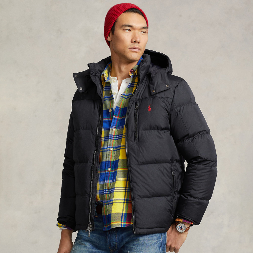 Ralph Lauren Men's Winter Solid Color Embroidered Logo Print Hooded Zipper Long Sleeve Puffer Down Jacket #77217