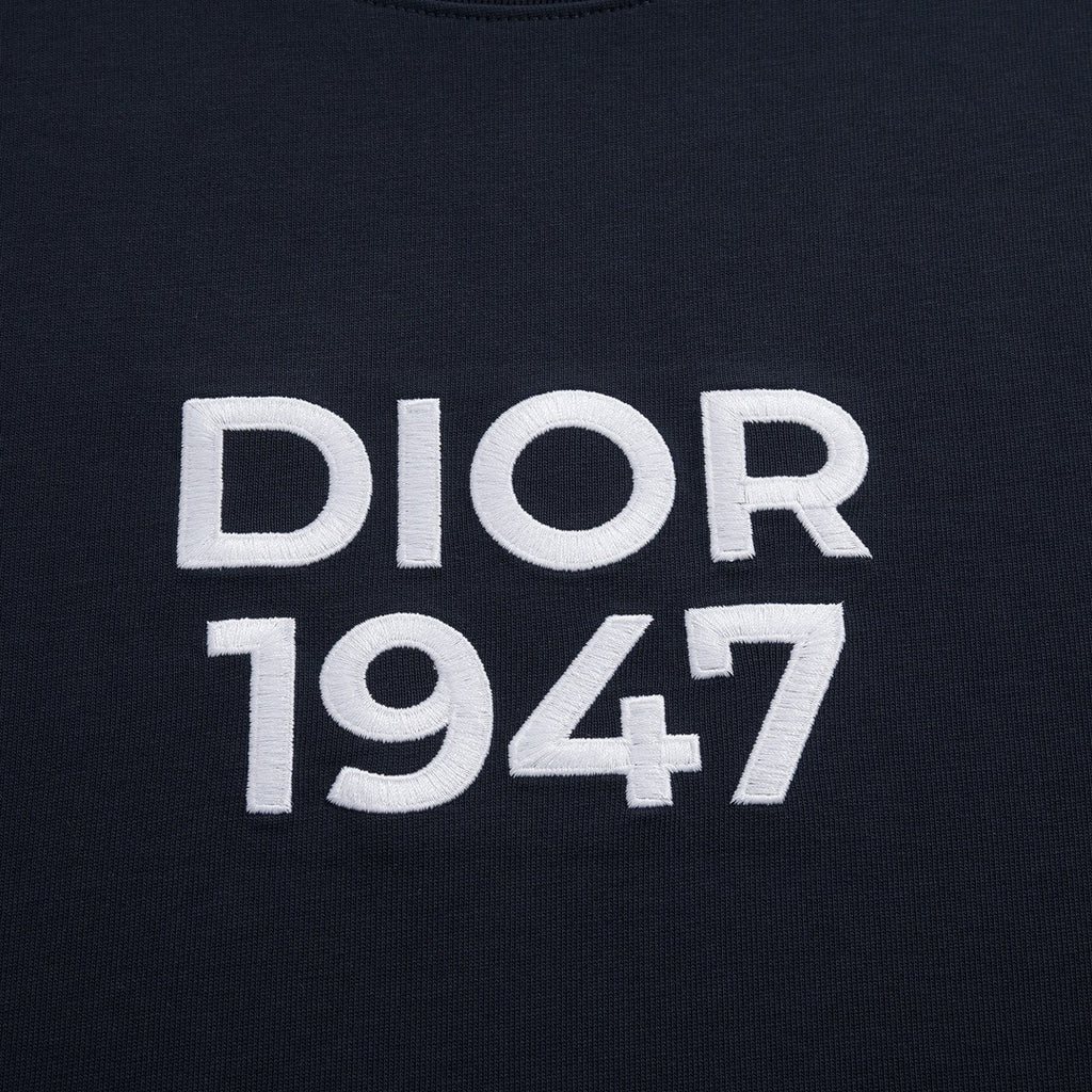 Dior Men's Summer Embroidered Logo Solid Color Round Neck Cotton Short Sleeve T-Shirt #97978