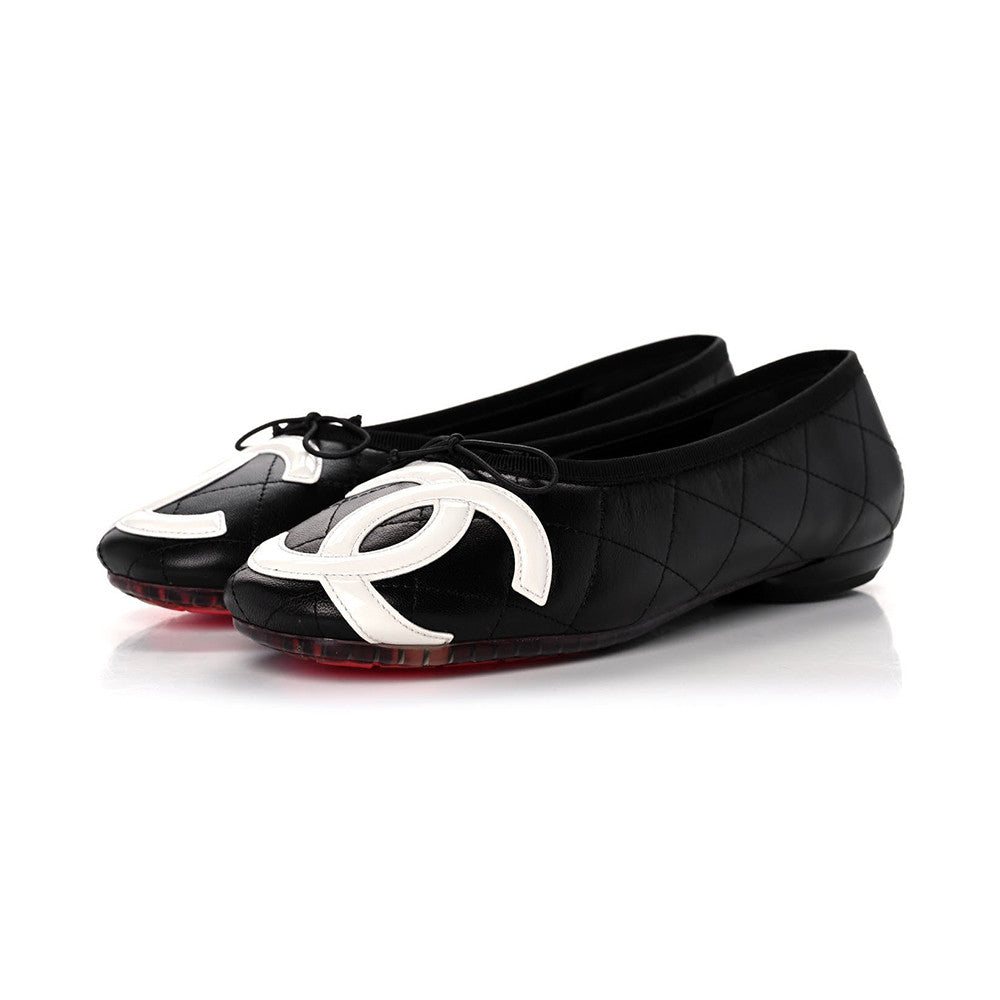 Chanel Lambskin Cambon Quilted Ballerina Flats #310355