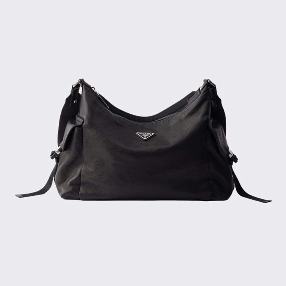Prada Men's Prada Explore Calfskin Shoulder Bag A Stylish Trendy Spacious Bag With Side Pockets And A Sophisticated Look Bags 2VH204_2HE8_V_OOO #82928A