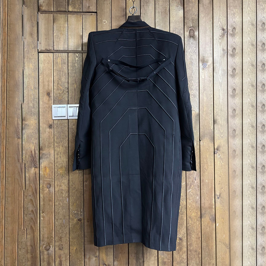 Rick Owens Men's Spring/Fall Fashion Classic V Neck Single Breasted Solid Color Long Suit Jacket #79334