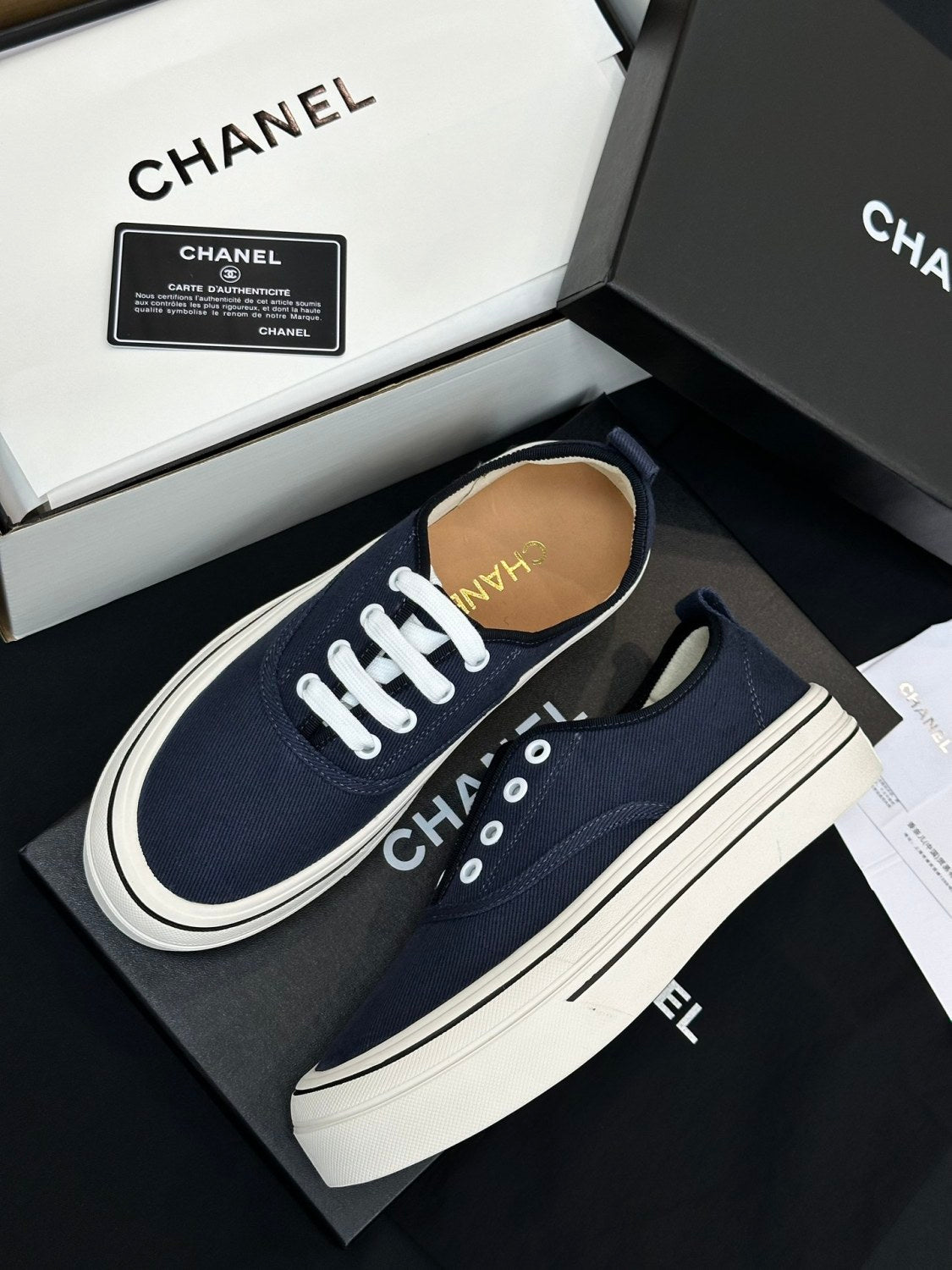 Chanel Platform Canvas Shoes #386499